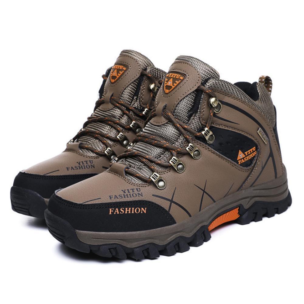 Waterproof Non-Slip Hiking Boots for Men with Fleece Lining - Winter Wear