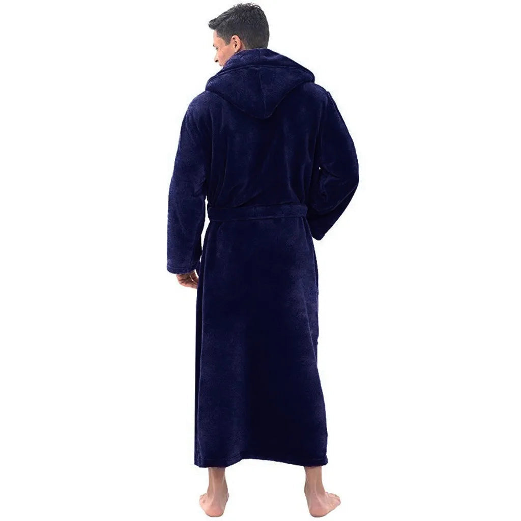 Cozy Men's Hooded Robe – Plush Comfort for Relaxation