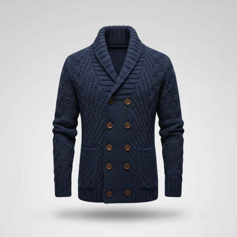 Men's Cozy Knit Cardigan with Shawl Collar for Effortless Style