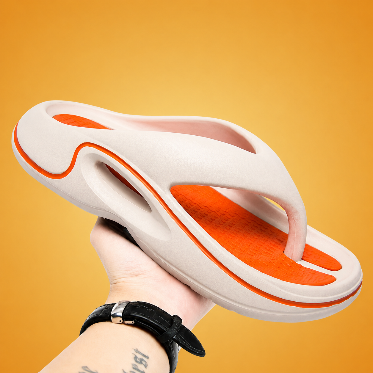 Lightweight Men's Flip-Flop Slides with Cushioning and Sport Grip