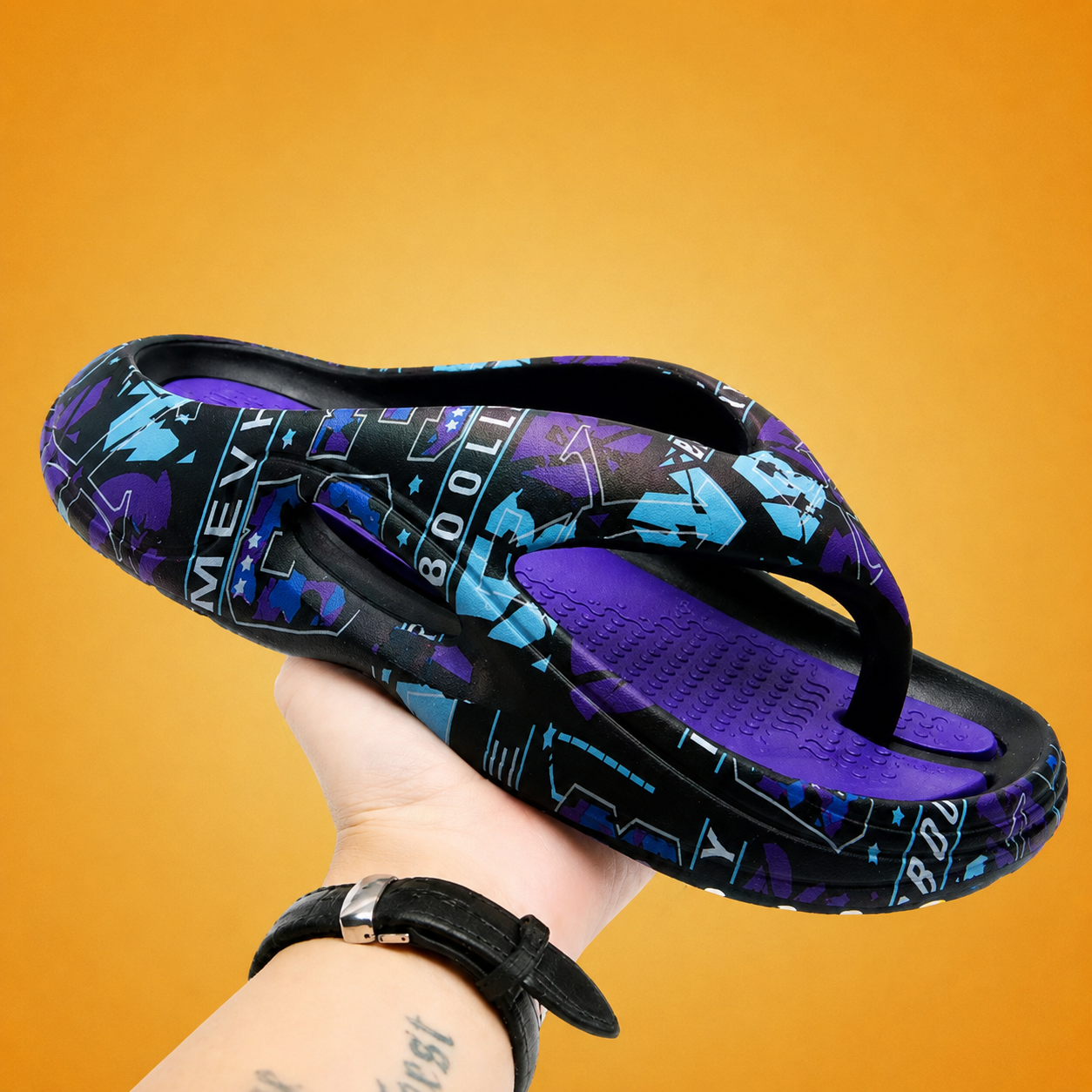 Lightweight Men's Flip-Flop Slides with Cushioning and Sport Grip