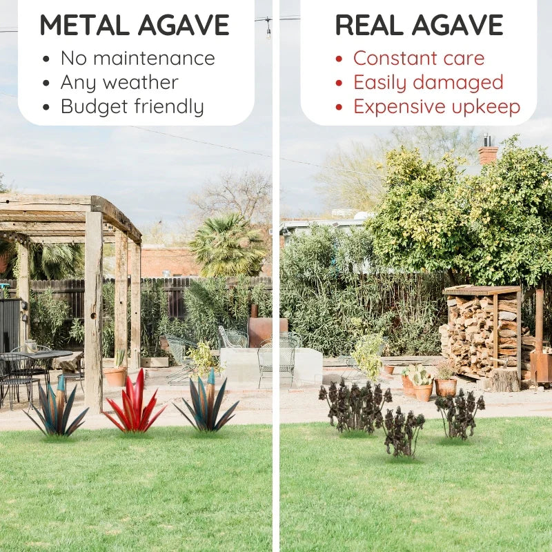 Rustic Metal Agave Plant for Indoor and Outdoor Decor