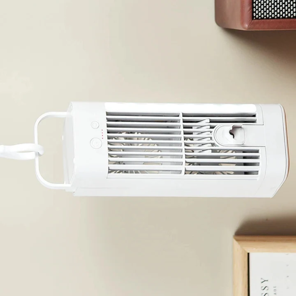 Compact Desk Fan with Misting Function and Personal Airflow