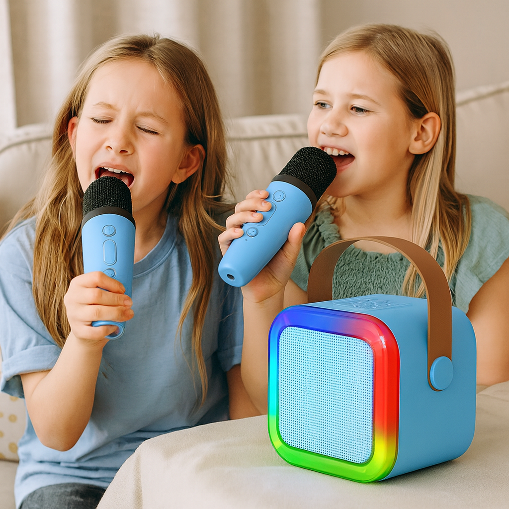 Portable Karaoke System for Kids with Bluetooth and Microphones