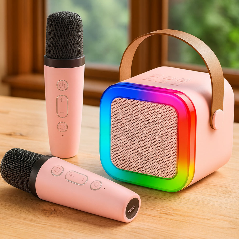 Portable Karaoke System for Kids with Bluetooth and Microphones