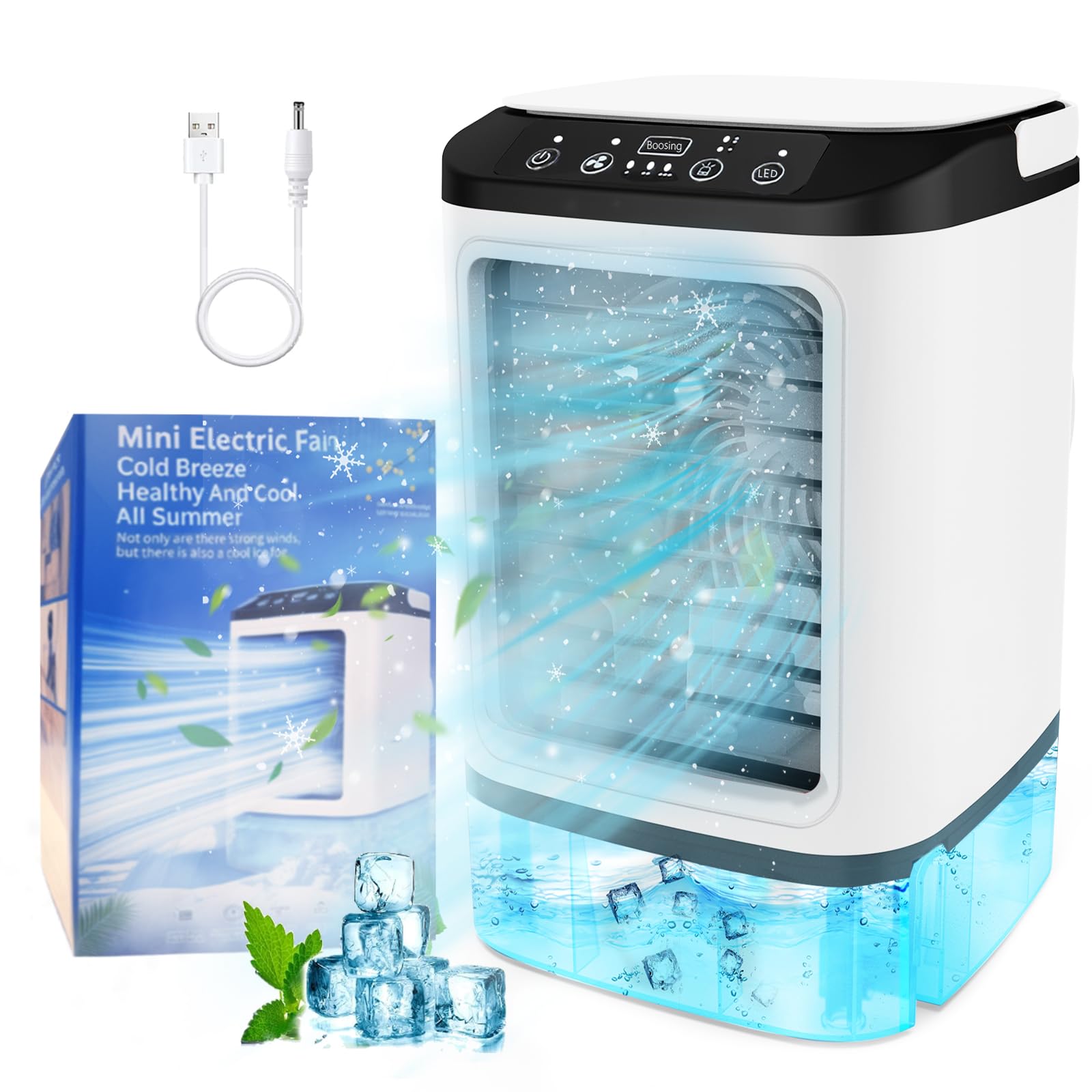 Portable Mini Air Conditioner – 4-in-1 AC with Rapid Cooling & Adjustable Airflow for Home, Office, Travel