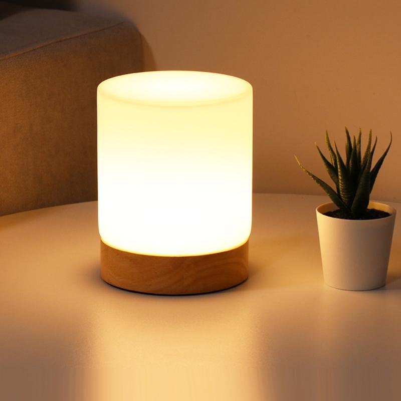 Stylish Touch-Activated Glass Lamp - 360° Ambient Light