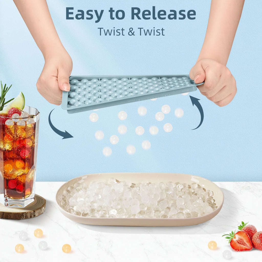 Compact Silicone Sphere Ice Maker with Lid for Bottles