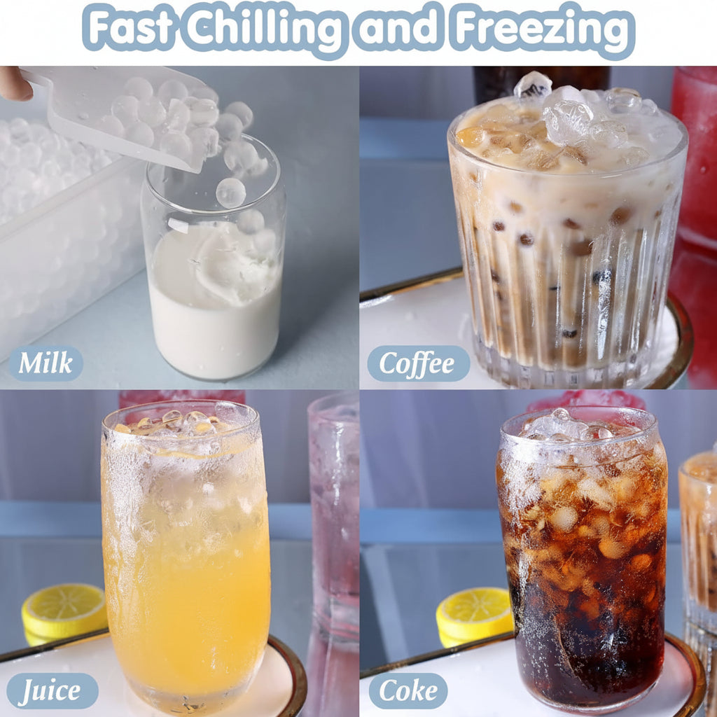 Compact Silicone Sphere Ice Maker with Lid for Bottles
