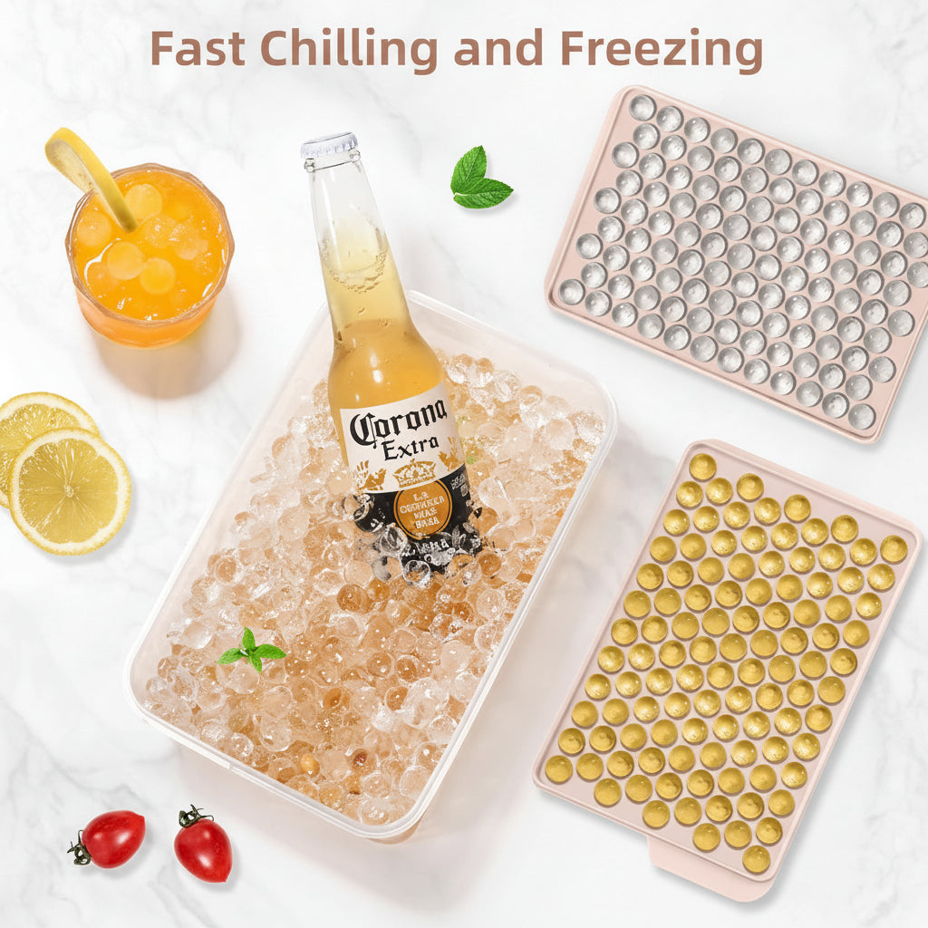 Compact Silicone Sphere Ice Maker with Lid for Bottles