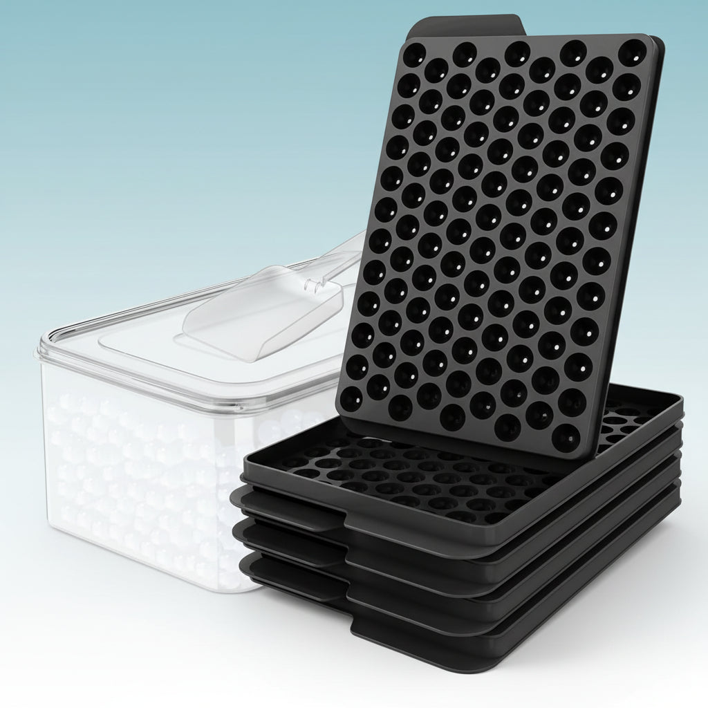 Compact Silicone Sphere Ice Maker with Lid for Bottles
