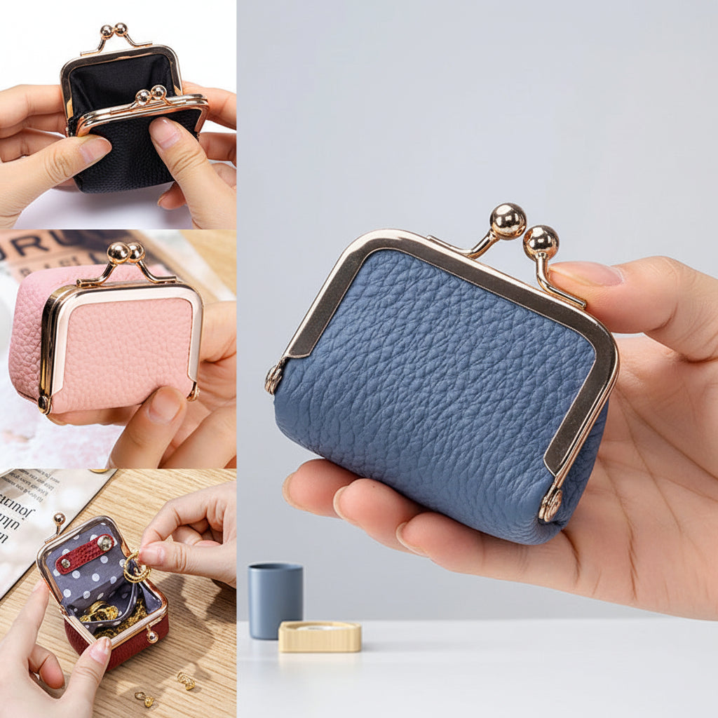 Chic Travel Jewelry Organizer in Premium Leather with Gold Closure