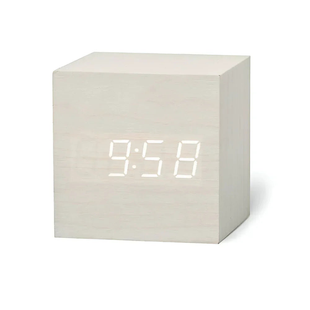 Smart Cube Alarm Clock with LED Display for Time, Date & Temp