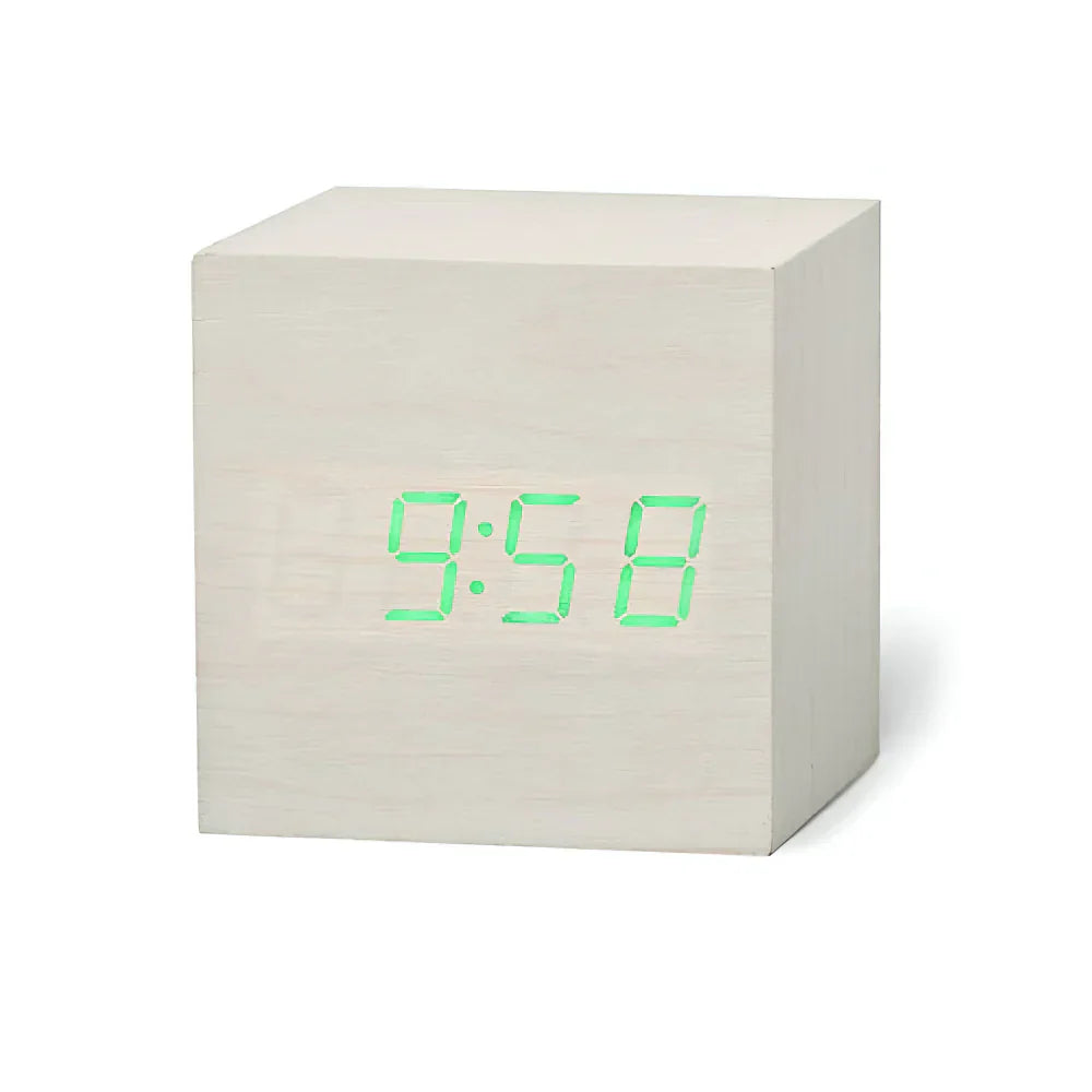 Smart Cube Alarm Clock with LED Display for Time, Date & Temp