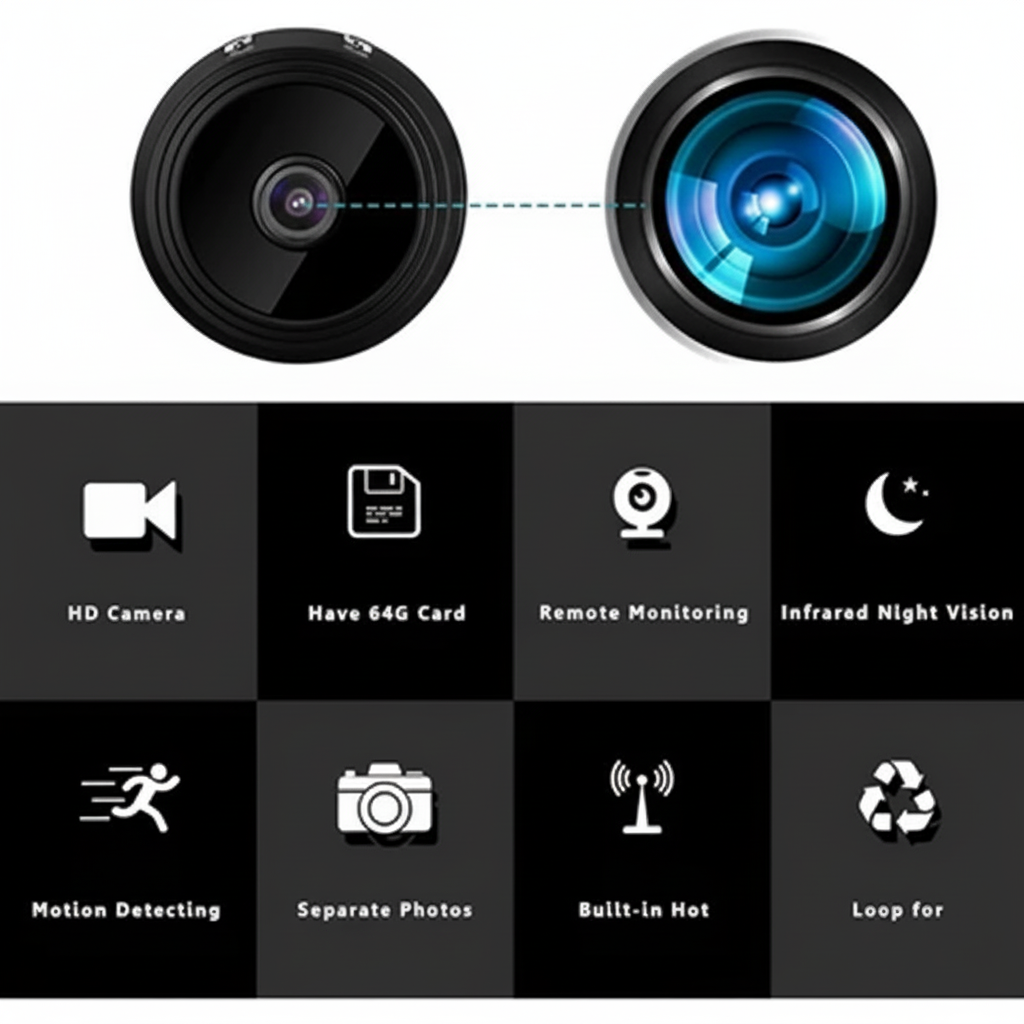 Compact Wireless Security Camera with HD Streaming and Night Vision