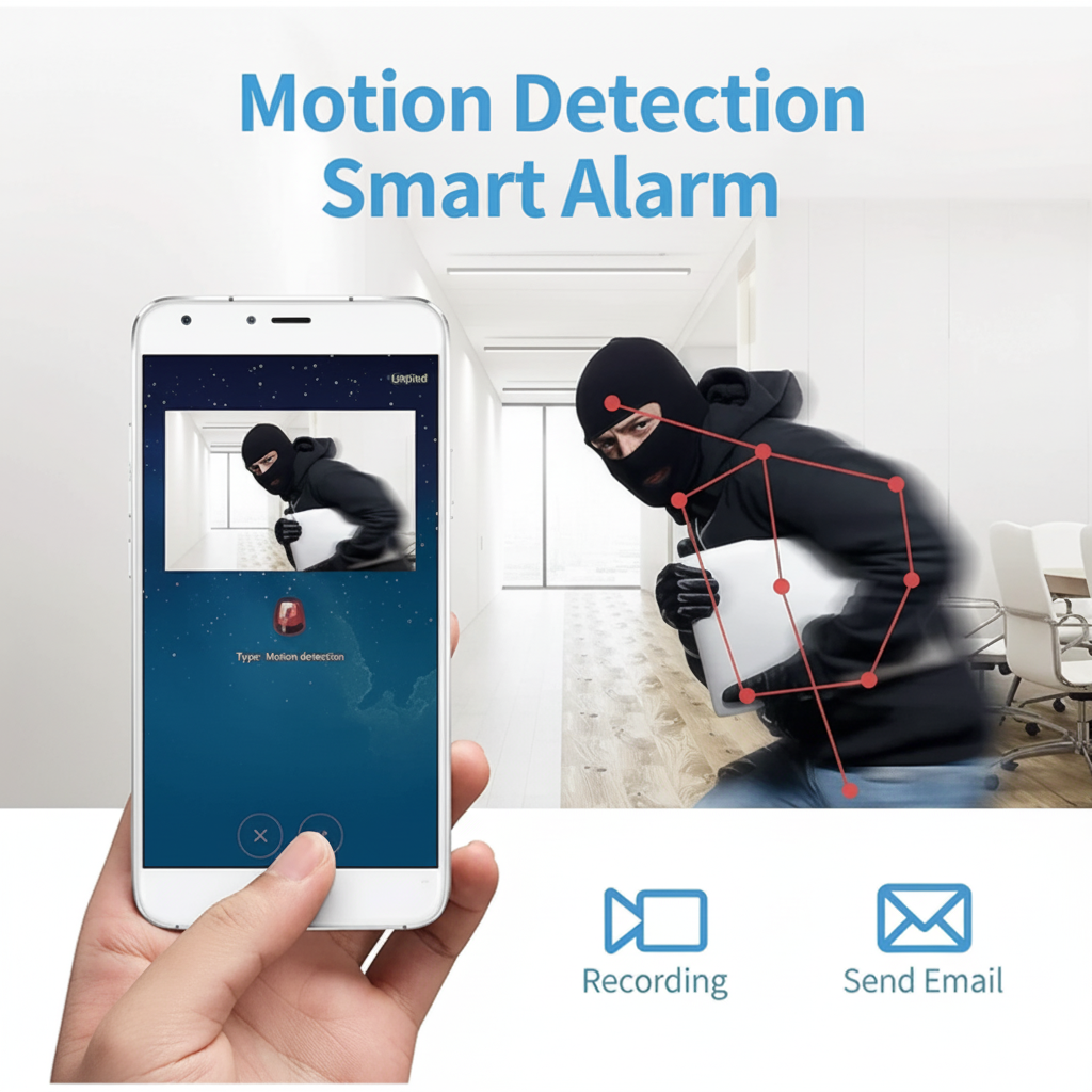 Compact Wireless Security Camera with HD Streaming and Night Vision