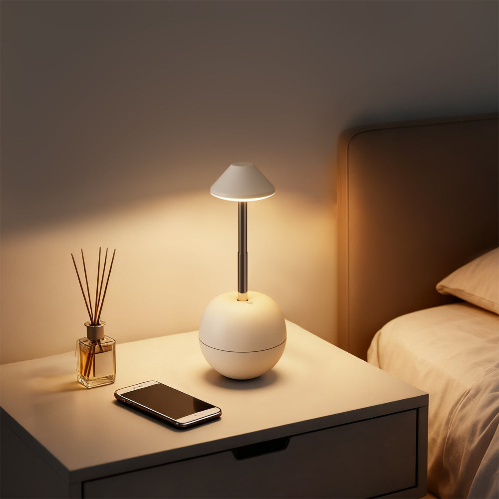 Sleek Rechargeable LED Lamp - Height Adjustable for Any Space