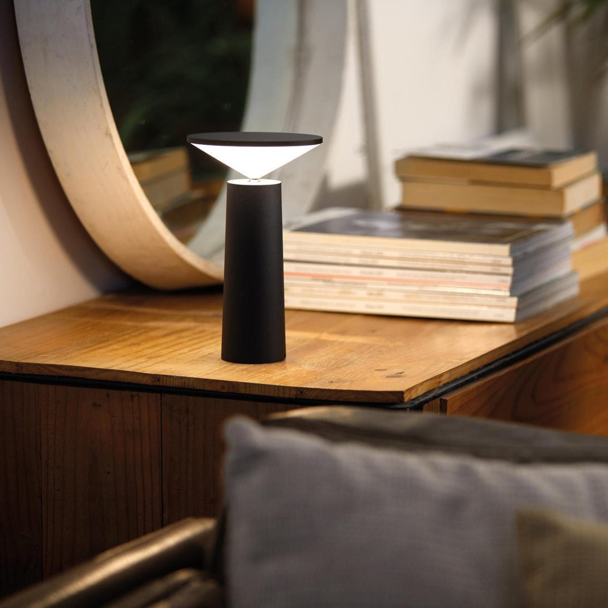 Sleek Rechargeable LED Desk Lamp with Adjustable Shade and Brightness
