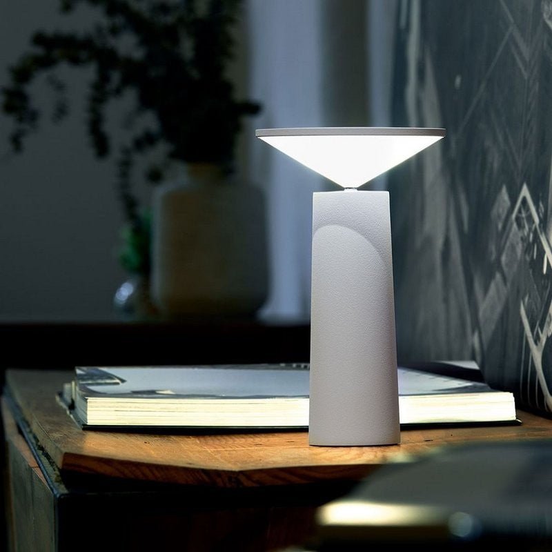 Sleek Rechargeable LED Desk Lamp with Adjustable Shade and Brightness