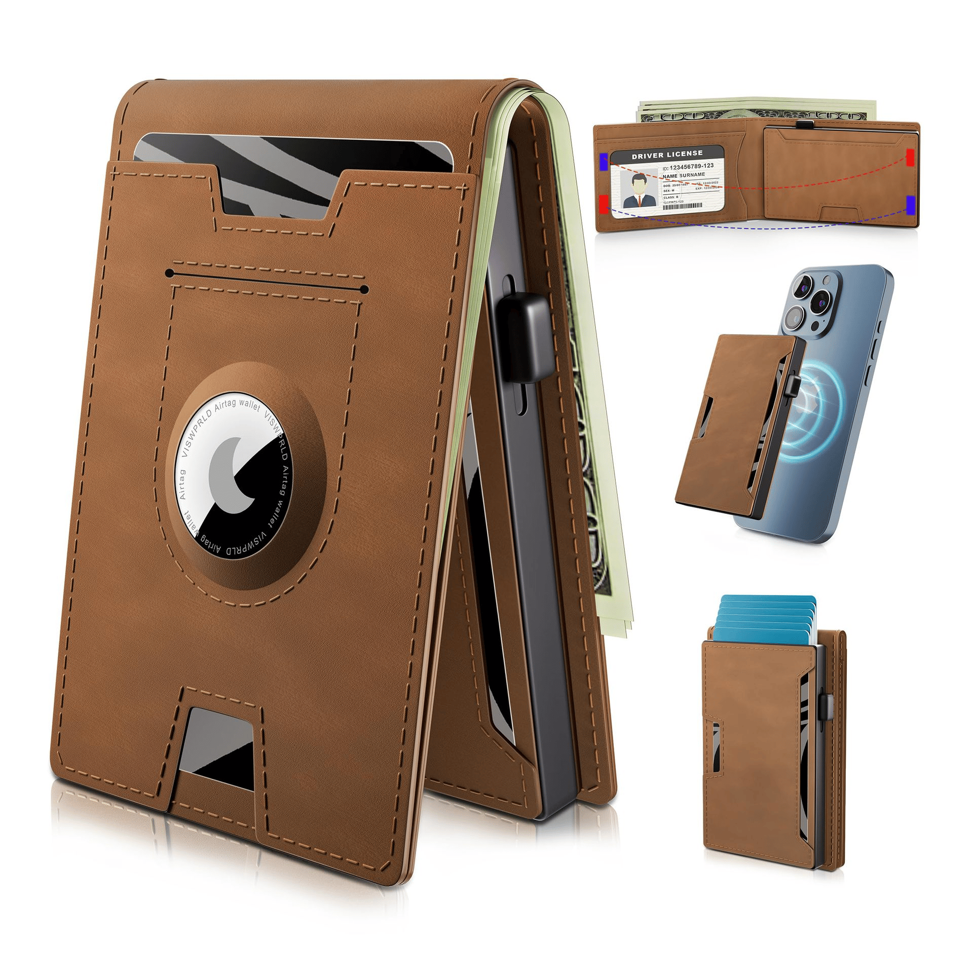 Slim Aluminum Money Clip Wallet with RFID Shielding | Elegant Card Holder