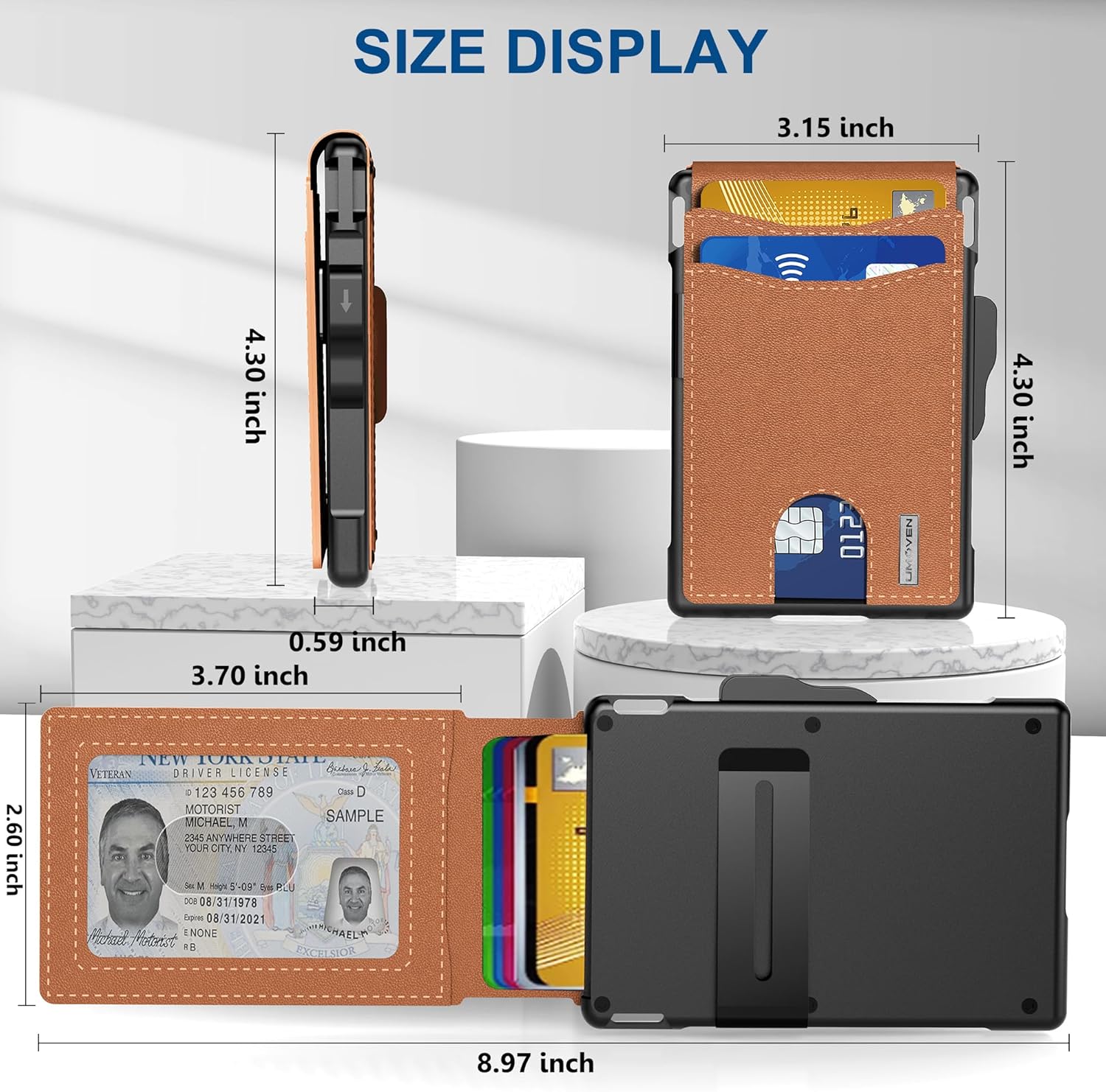Slim Aluminum Money Clip Wallet with RFID Shielding | Elegant Card Holder