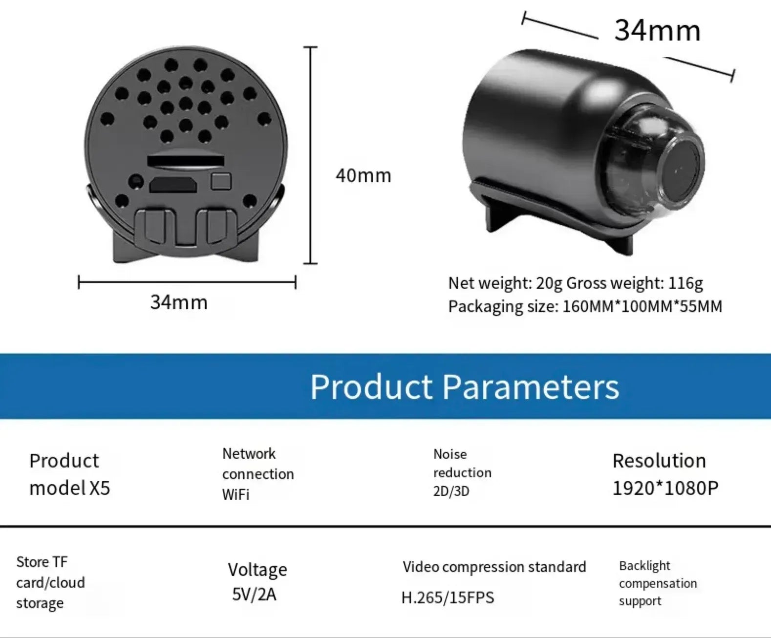 5G Camera with 1080P HD Resolution and Night Vision Feature