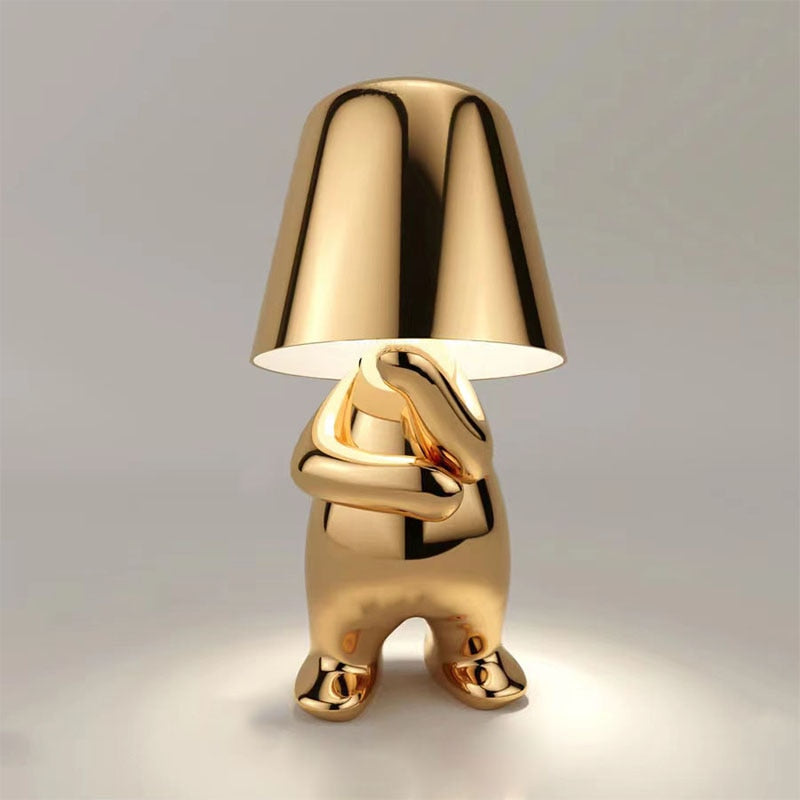 Decorative Table Lamp | Warm LED & Rechargeable Battery | Tap Brightness Control | Modern Elegant Design