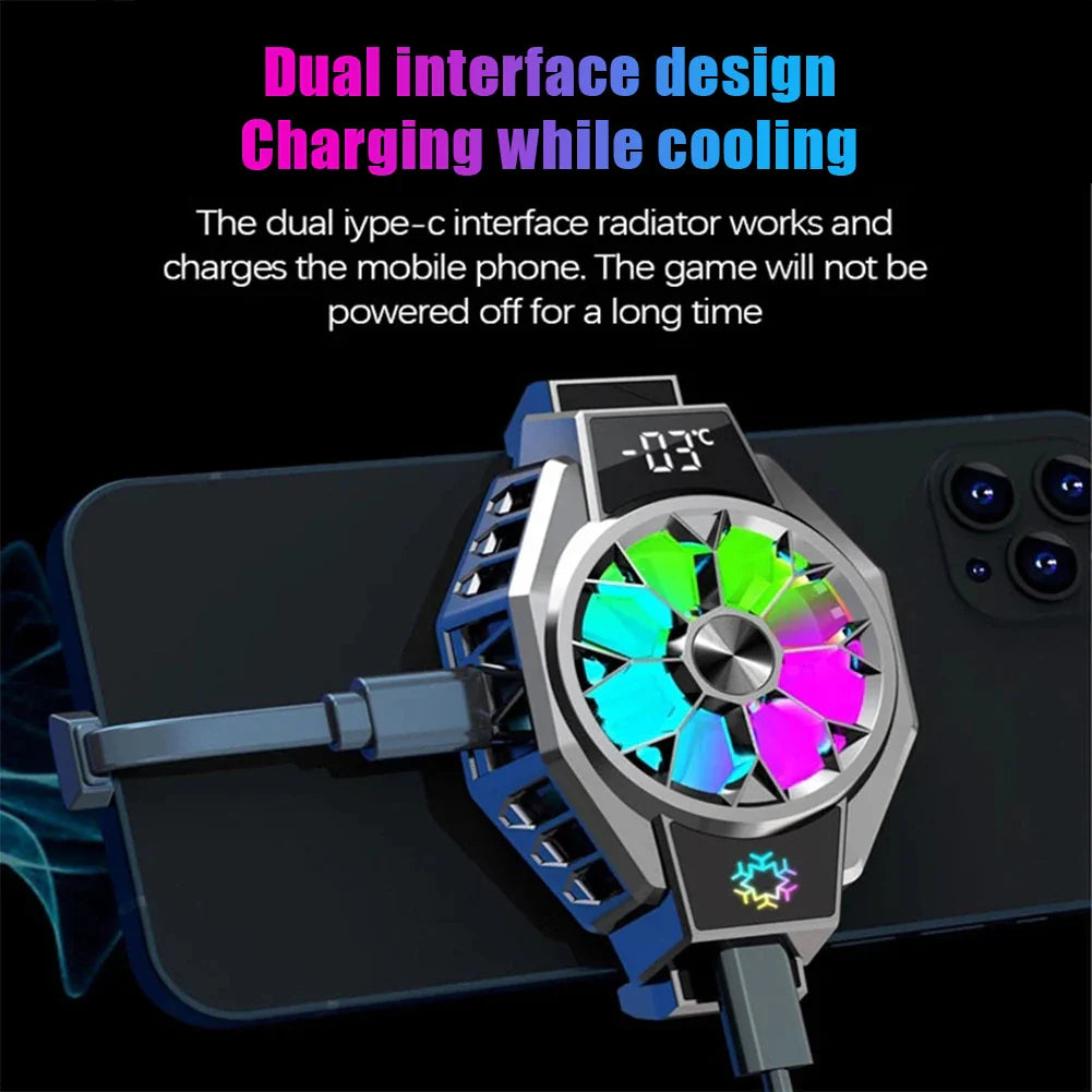 Portable Clip-On Fan with Smart Temperature Indicator for Mobile Devices