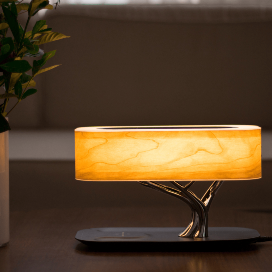 Versatile LED Lamp with Wireless Charging & Speaker Functionality