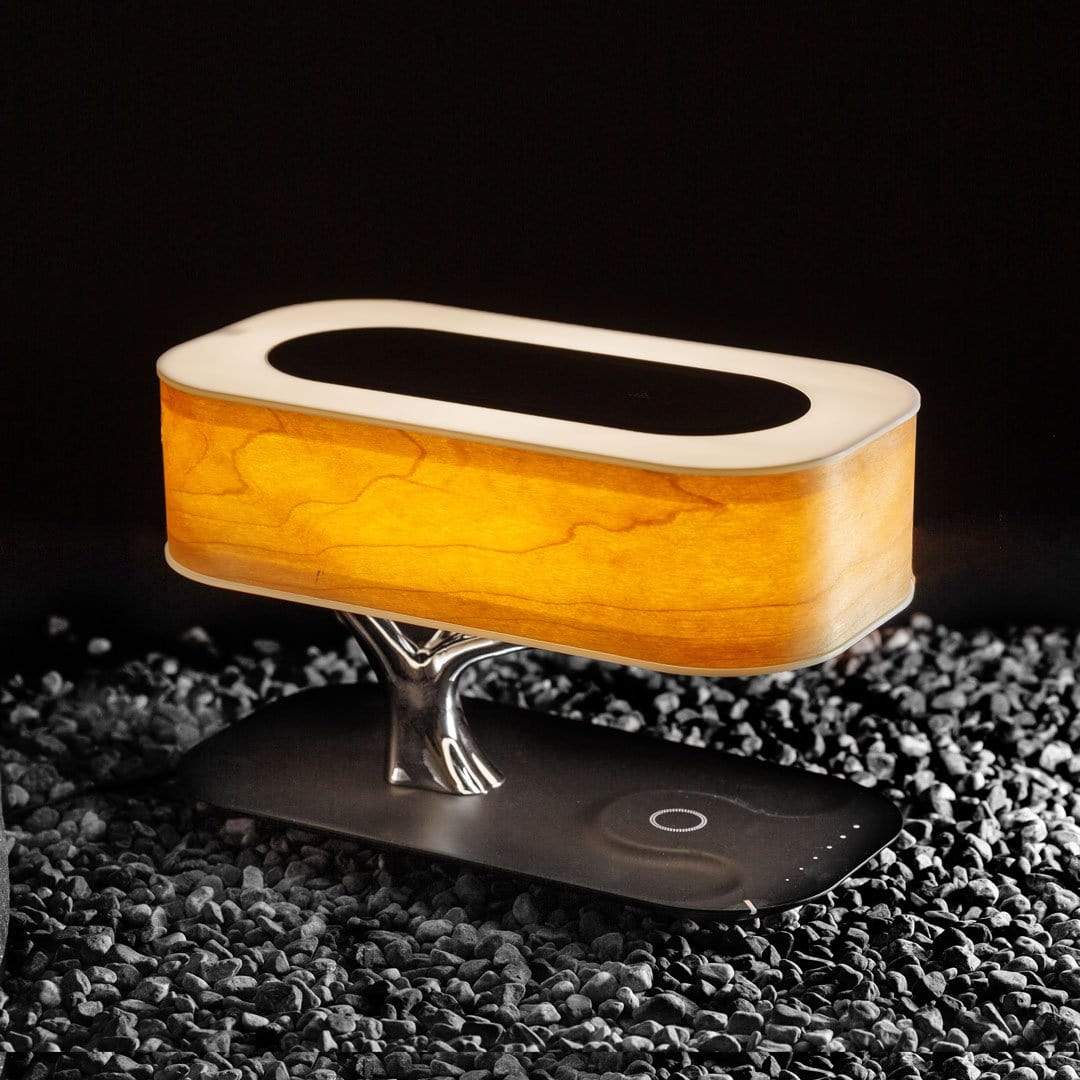 Versatile LED Lamp with Wireless Charging & Speaker Functionality