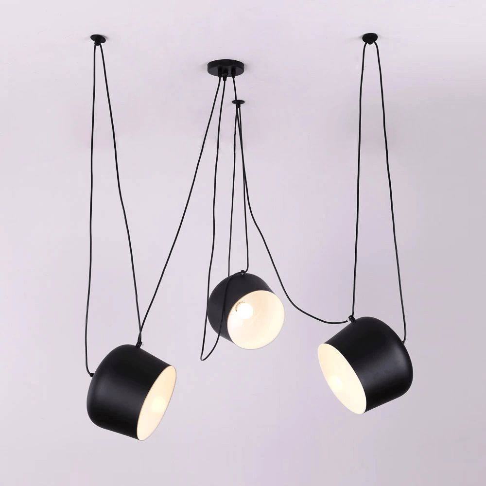 Drum Design Black Pendant Light – Chic Kitchen Lighting for Ambient Glow