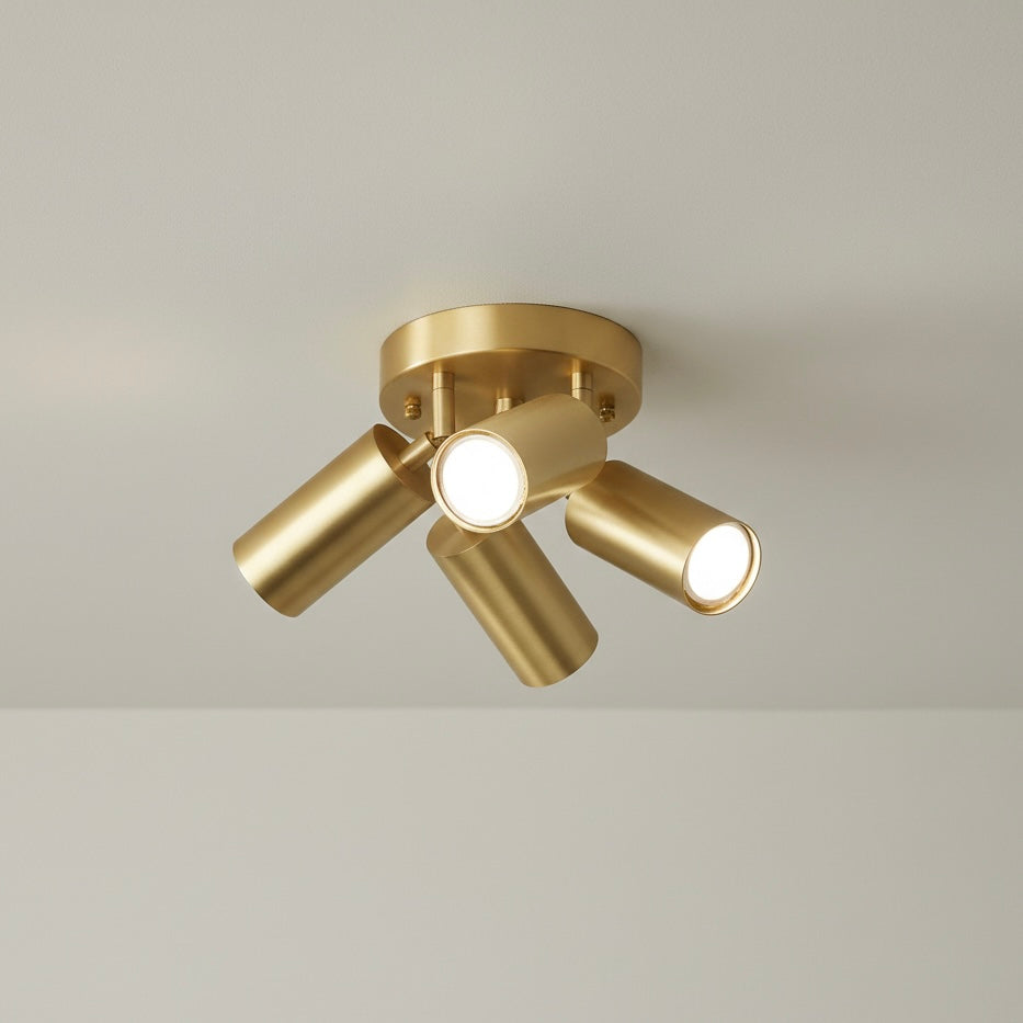 Brass-Finished Surface-Mounted Ceiling Spotlight with Marigold Design