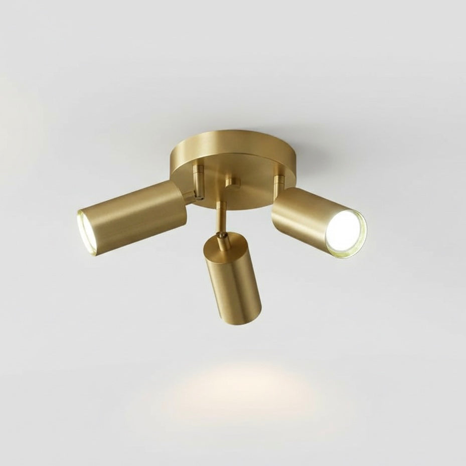 Brass-Finished Surface-Mounted Ceiling Spotlight with Marigold Design