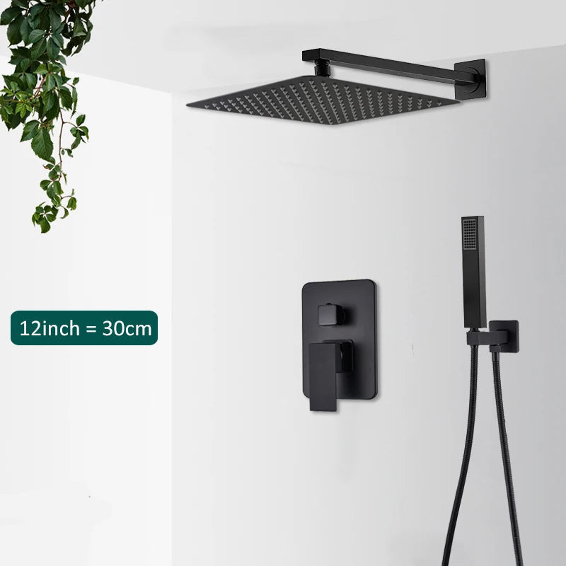 Concealed Shower System with Rainfall and Waterfall Features