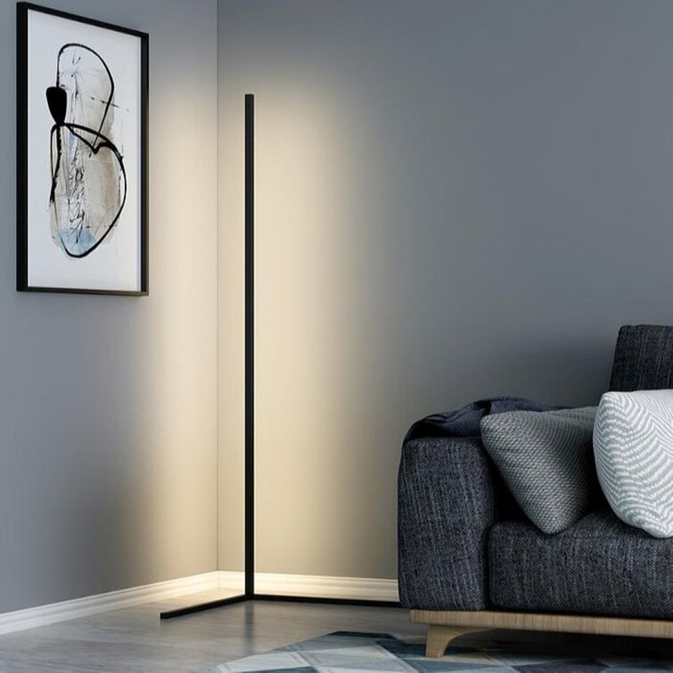 145cm Color-Changing LED Floor Lamp with App and Remote Control - Black & White