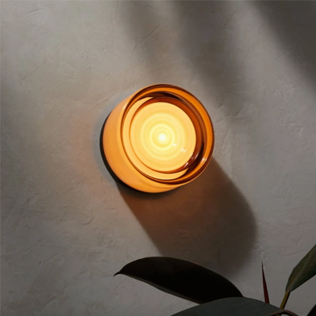 Contemporary Glass Wall Light Fixture | Amber, Smoked, Jade & White | Black, White & Satin Nickel | IP22 | 5W