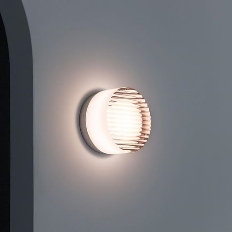 5W Glass and Metal LED Wall Light - IP20 Rated, 13.5cm