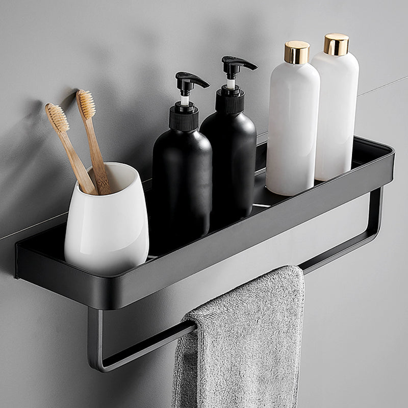 Stylish Bathroom Accessory Set in Matte Black - Multiple Shelf Options, Stainless Steel