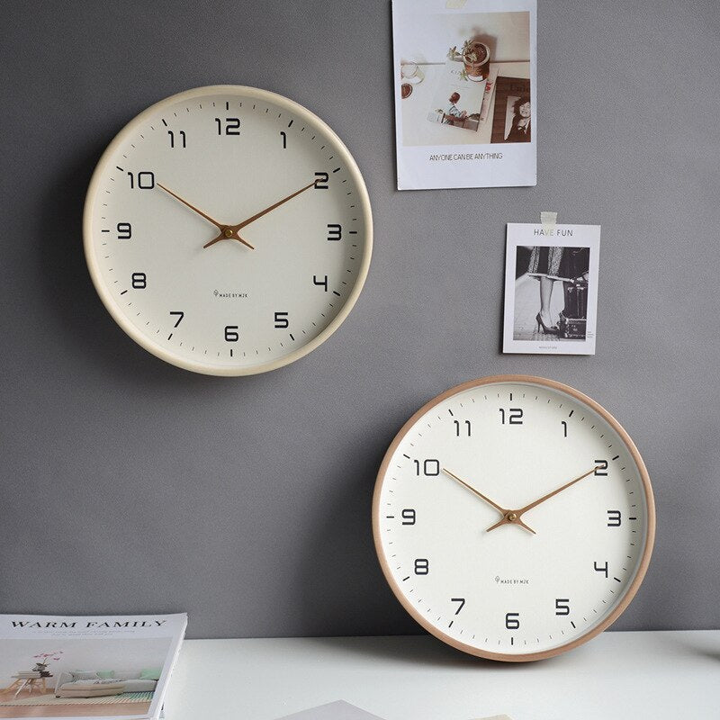 Elegant Natural Wood Wall Clock – Sleek Minimalist Design for Any Room