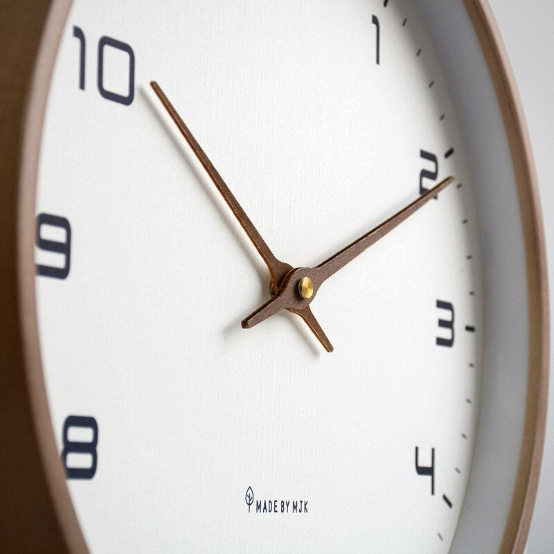 Elegant Natural Wood Wall Clock – Sleek Minimalist Design for Any Room