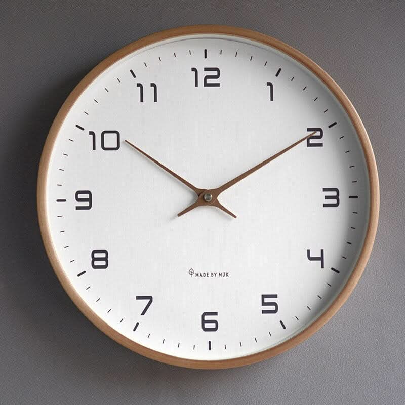 Large Silent Wooden Clock with Minimalist Design for Modern Interiors