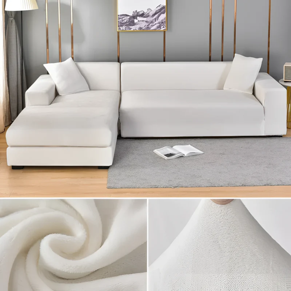 Velvet Corner Sofa Slipcover for Chaise Lounge & Furniture Shielding