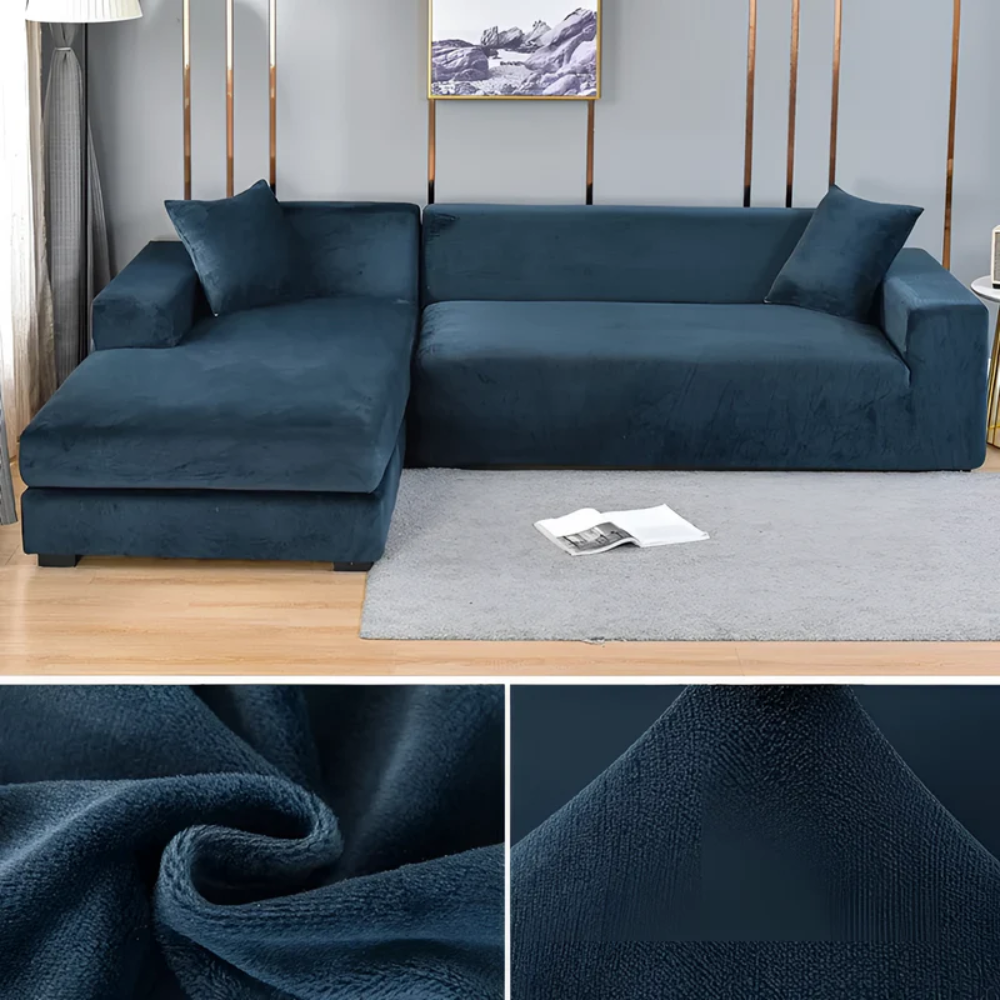 Velvet Corner Sofa Slipcover for Chaise Lounge & Furniture Shielding