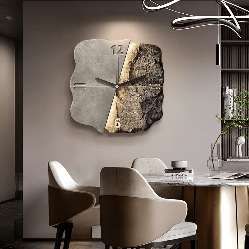 Elegant 20-Inch Sandstone-Inspired Wall Clock with Silent Mechanism