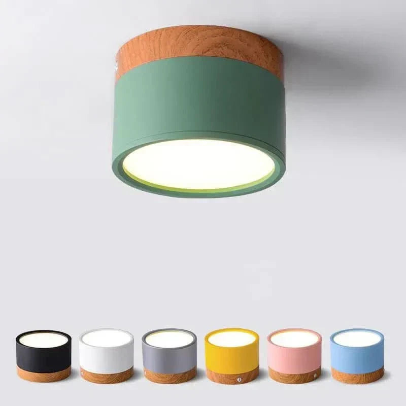 TimberGlow Adjustable LED Ceiling Fixture with Natural Finish