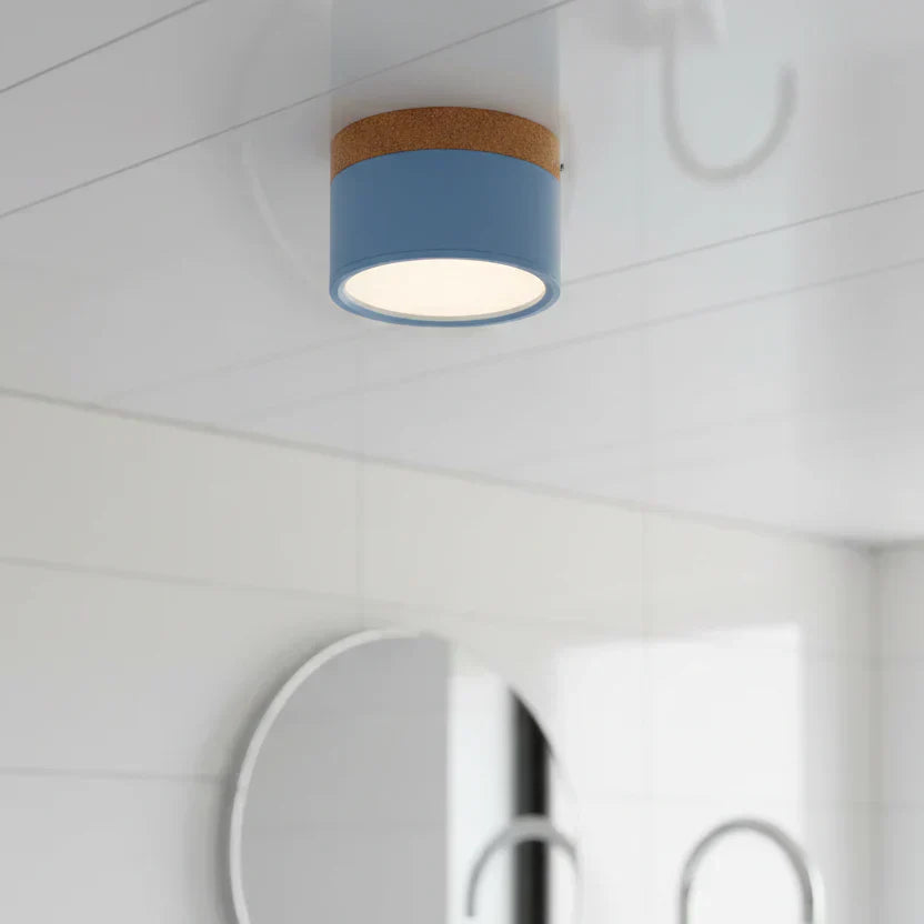 TimberGlow Adjustable LED Ceiling Fixture with Natural Finish