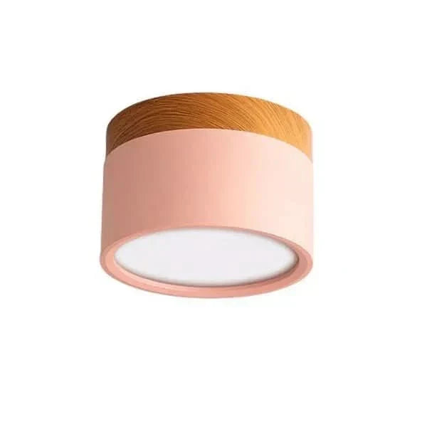 TimberGlow Adjustable LED Ceiling Fixture with Natural Finish