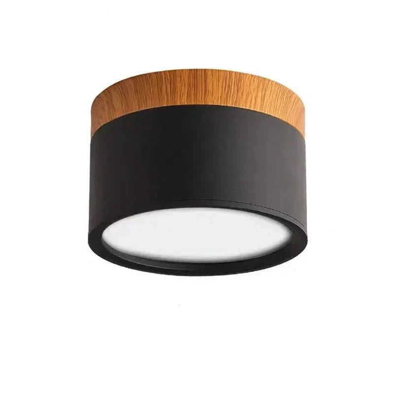 TimberGlow Adjustable LED Ceiling Fixture with Natural Finish