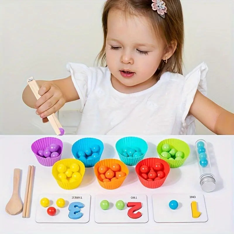 Colorful Wooden Bead Math Discovery Set for Kids