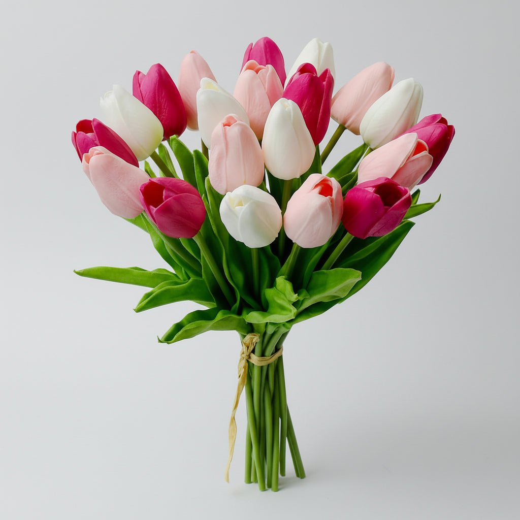 Elegant Faux Tulip Bouquet with Flexible Stems for Every Occasion